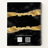 Zwart goudgrijs marmer, elegant notitieboek (Achterkant)