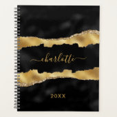 Zwart goudgrijs marmer, elegant planner (Voorkant)