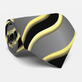 Zwart goudgrijs stropdas (Opgerold)