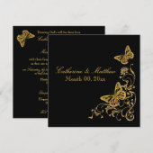 Zwart goudherfstaartweddvlinder kaart (Voorkant / Achterkant)