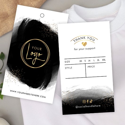 Zwart & goudhoudend Logo waslabel Label prijs Visitekaartje