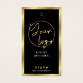 Zwart & goudhoudend Logo waslabel Label prijs Visitekaartje (Voorkant)