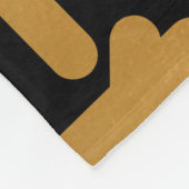 Zwart goudkleurig abstract lijnpatroon fleece deken (Hoek)