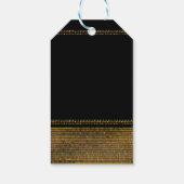 Zwart-goudkleurige mousserende glam cadeaulabel (Achterkant)