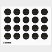 Zwart-goudkleurige mousserende glam ronde sticker (Vel)