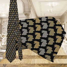 Zwart-goudkonijn Stropdas