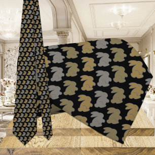 Zwart-goudkonijn Stropdas