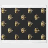 Zwart-goudkroon Cadeaupapier (Vlak)