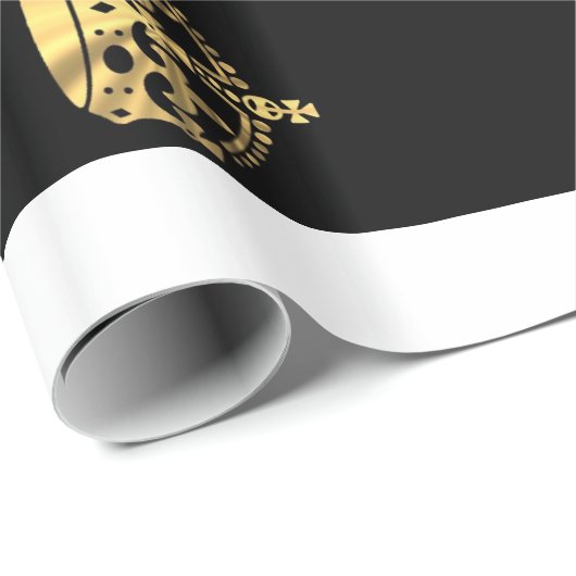 Zwart-goudkroon Cadeaupapier (Rol Hoek)