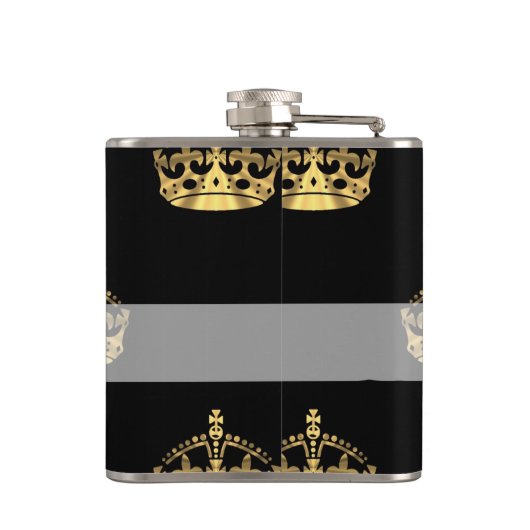 Zwart-goudkroon Heupfles (Achterkant)