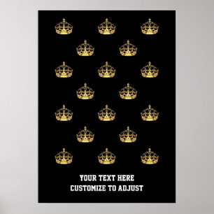 Zwart-goudkroon Poster