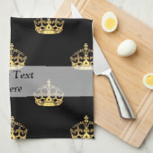 Zwart-goudkroon Theedoek (Quarter Fold)