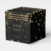 Zwart & goudlampen met balken bedankdoosjes (Voorkant Zijde)