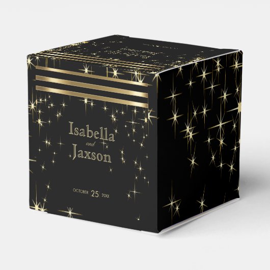 Zwart & goudlampen met balken bedankdoosjes (Achterkant)