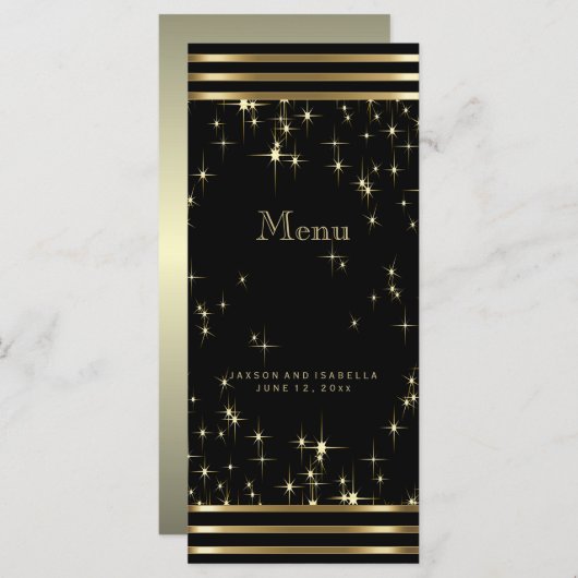 Zwart & goudlampen met balken menu (Voorkant / Achterkant)