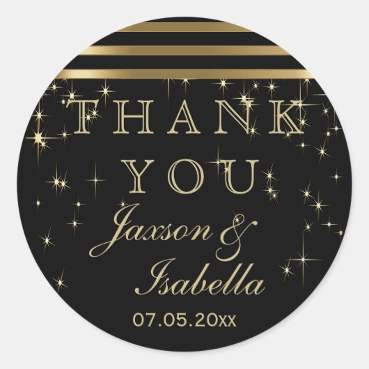 Zwart & goudlampen met balken ronde sticker (Voorkant)