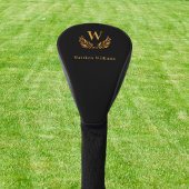 Zwart goudlaurel monogram golfheadcover