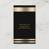 Zwart & goudlegant - moderne grafische vormgeving visitekaartje (Achterkant)