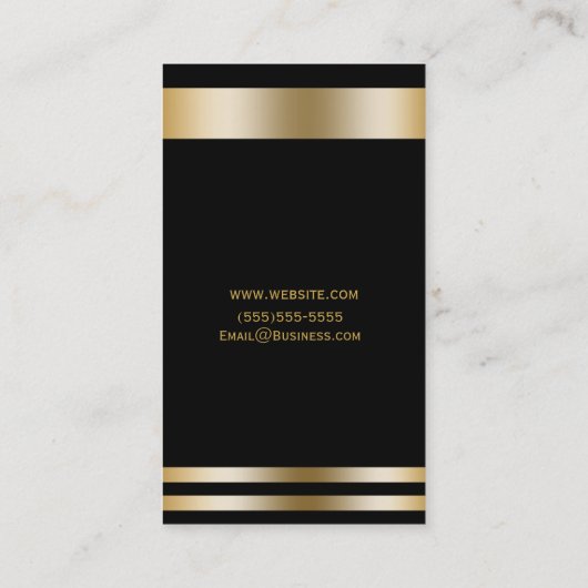 Zwart & goudlegant - moderne grafische vormgeving visitekaartje (Achterkant)