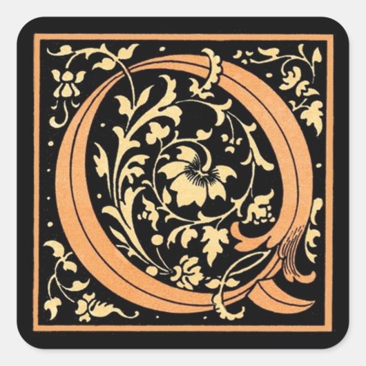  zwart/goudletter "Q" - Sticker (Voorkant)