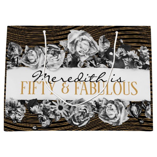 Zwart-goudluxe, speciaal aangepast 50 en geweldig groot cadeauzakje (Voorkant)