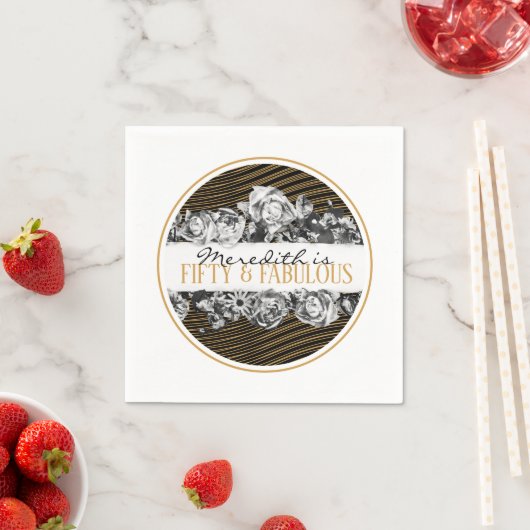 Zwart-goudluxe, speciaal aangepast 50 en geweldig servet (Insitu)