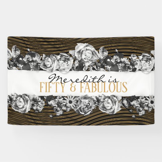 Zwart-goudluxe, speciaal aangepast 50 en geweldig spandoek (Horizontaal)