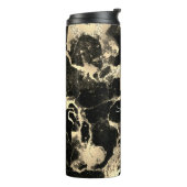 Zwart & goudmarmer 2, gouddoos, naam en monogram thermosbeker (Gedraaid links)