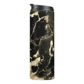 Zwart & goudmarmer 2, gouddoos, naam en monogram thermosbeker (Geroteerd rechts)