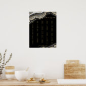 Zwart goudmarmer-alfabetisch huwelijk poster (Keuken)