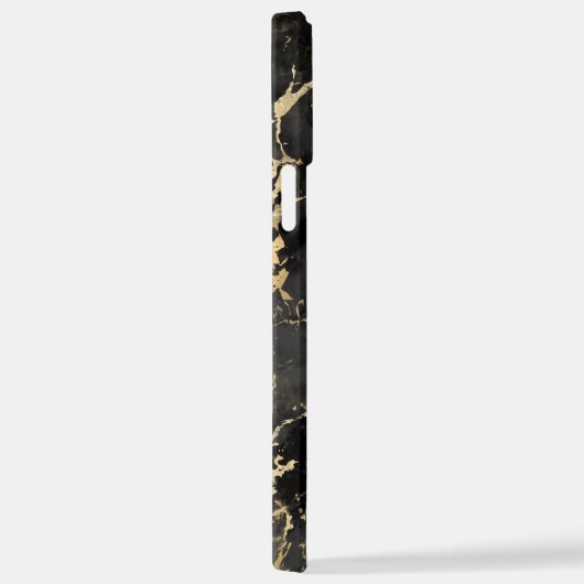 Zwart-goudmarmer, DIY-witte naam en monogram iPhone Hoesje (Rechterkant)