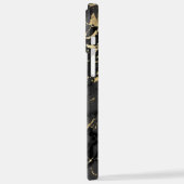 Zwart-goudmarmer, DIY-witte naam en monogram iPhone Hoesje (Linkerkant)