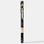 Zwart & goudmarmer, DIY zwarte naam & whitemonogra iPhone Hoesje (Linkerkant)