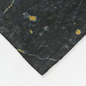 Zwart goudmarmer met drie Letter-monogram Art Deco Fleece Deken (Hoek)