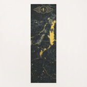 Zwart goudmarmer met drie Letter-monogram Art Deco Yogamat (Voorkant)
