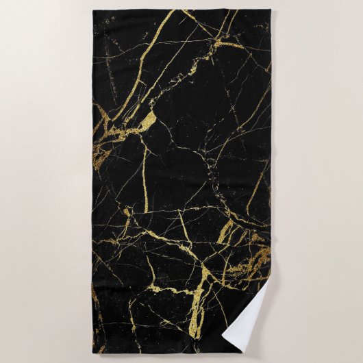 Zwart-goudmarmer Strandlaken (Voorkant)