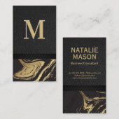 Zwart goudmarmer visitekaartje (Voorkant / Achterkant)