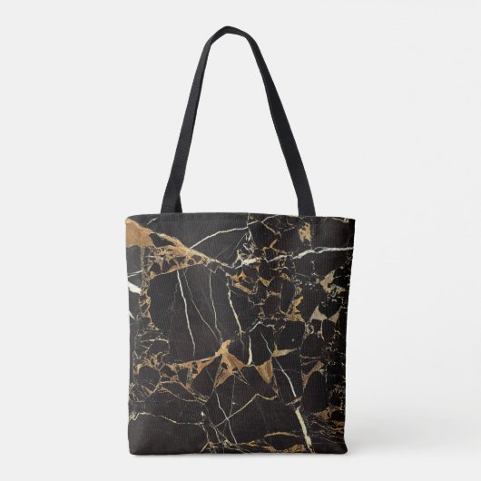 Zwart goudmarmer - voeg indien gewenst tekst toe tote bag (Achterkant)