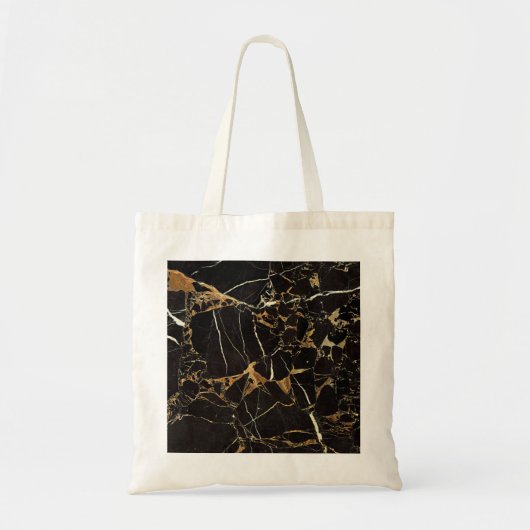 Zwart goudmarmer - voeg indien gewenst tekst toe tote bag (Voorkant)