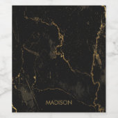 Zwart goudmarmer wijn etiket (Enkel label)