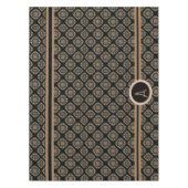 Zwart & goudmodern Klassiek monogram patroon Tafelkleed (Voorkant)