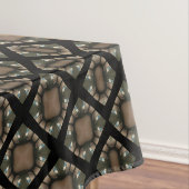 Zwart & goudmodern Klassiek monogram patroon Tafelkleed (Voorbeeld)