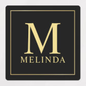 Zwart-goudmonogram Elegant-etiketten Labels (Design 1)