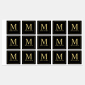 Zwart-goudmonogram Elegant-etiketten Labels (Vel)