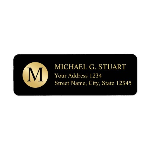 Zwart-goudmonogram Etiket (Voorkant)