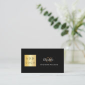 Zwart goudmonogram foto Qr code logo Visitekaartje (Staand voorkant)