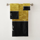 Zwart-goudmonogram Initiaal Bad Handdoek (Insitu)