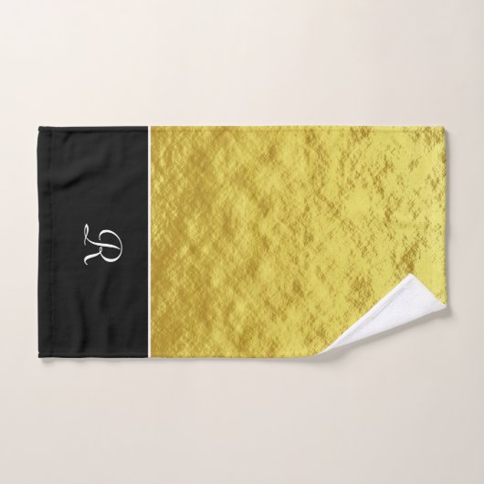 Zwart-goudmonogram Initiaal Bad Handdoek (Handdoek)