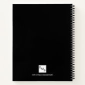 Zwart goudmonogram initiaal modern minimalistisch notitieboek (Achterkant)
