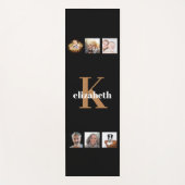Zwart goudmonogram initiaal naam foto collage yogamat (Voorkant)